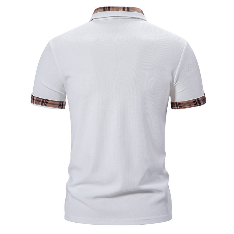 Men's Short Sleeve Color Block Polo Shirt