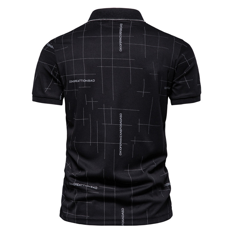 Men's Casual Print Short Sleeve Polo Shirt