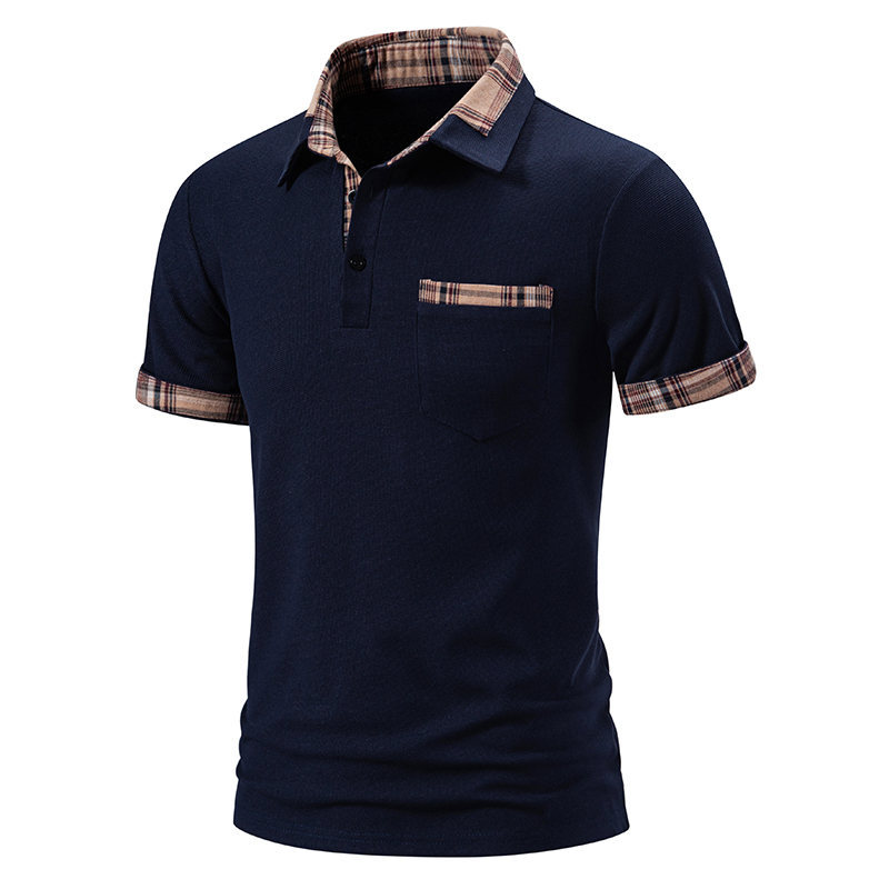 Men's Short Sleeve Color Block Polo Shirt