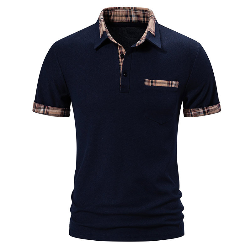 Men's Short Sleeve Color Block Polo Shirt