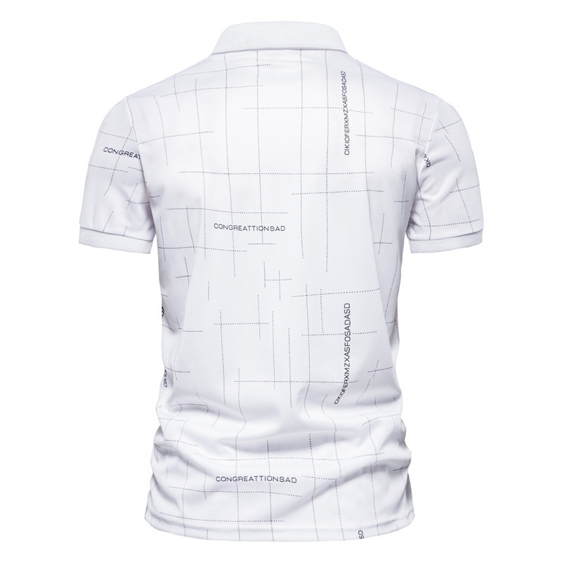Men's Casual Print Short Sleeve Polo Shirt