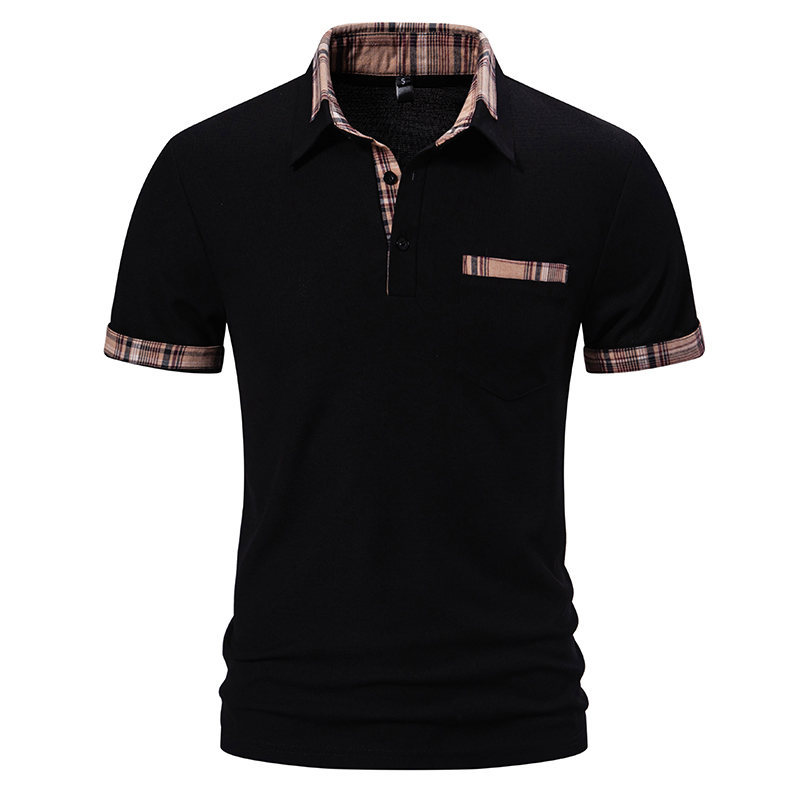 Men's Short Sleeve Color Block Polo Shirt