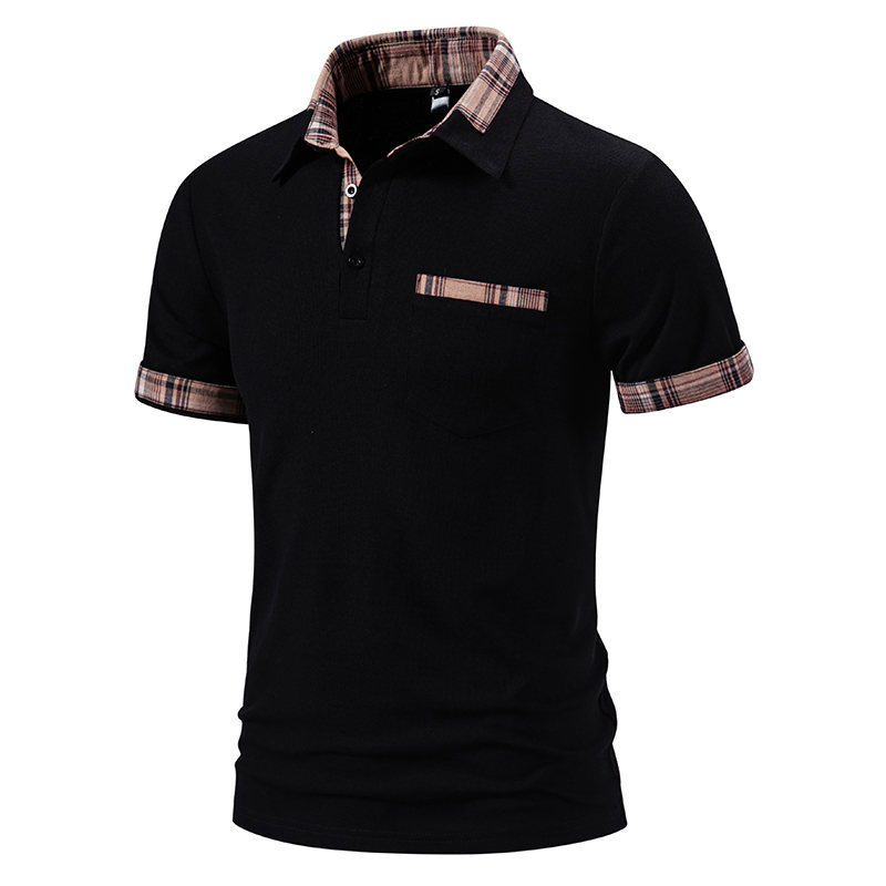 Men's Short Sleeve Color Block Polo Shirt