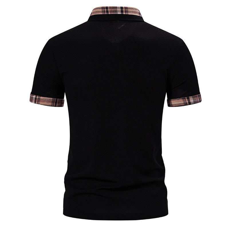 Men's Short Sleeve Color Block Polo Shirt