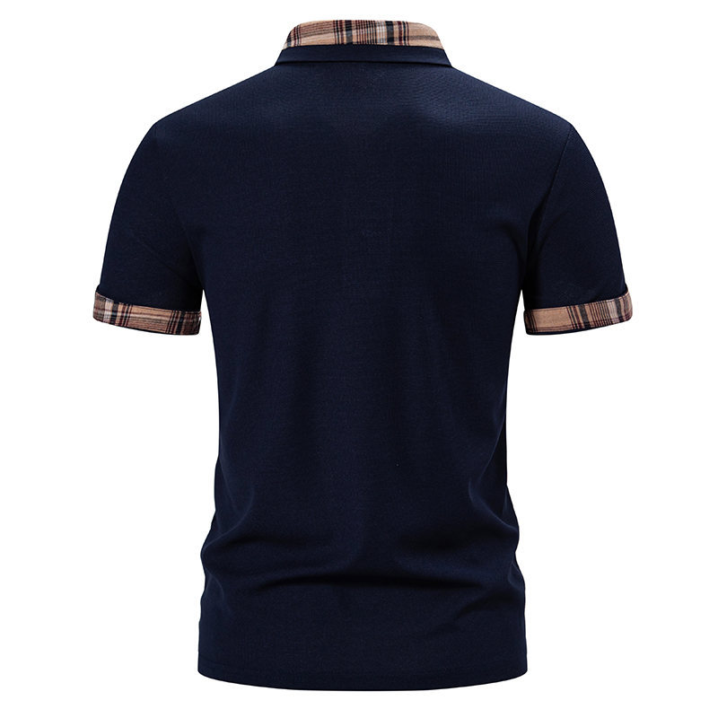 Men's Short Sleeve Color Block Polo Shirt