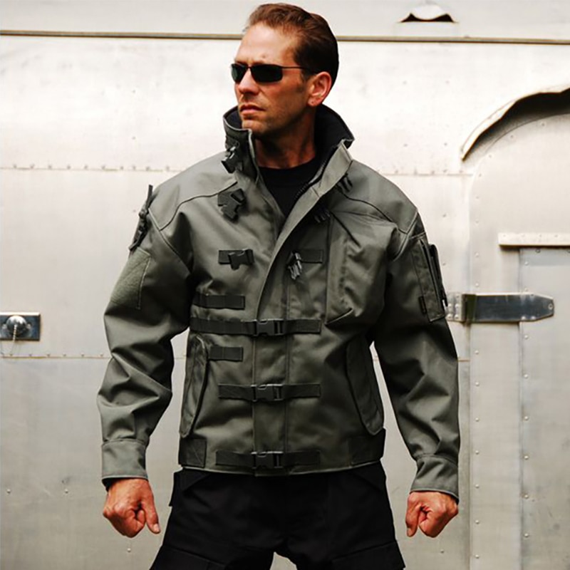 Men's Multi-pockets Thick Windproof Waterproof Motorcycle Military Tatical Jacket