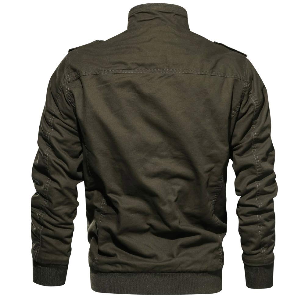 Men's Winter Casual Thicken Multi-Pocket Field Jacket Outwear Fleece Cargo Jackets Coat