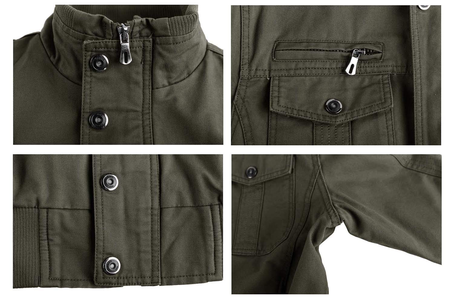 Men's Winter Casual Thicken Multi-Pocket Field Jacket Outwear Fleece Cargo Jackets Coat