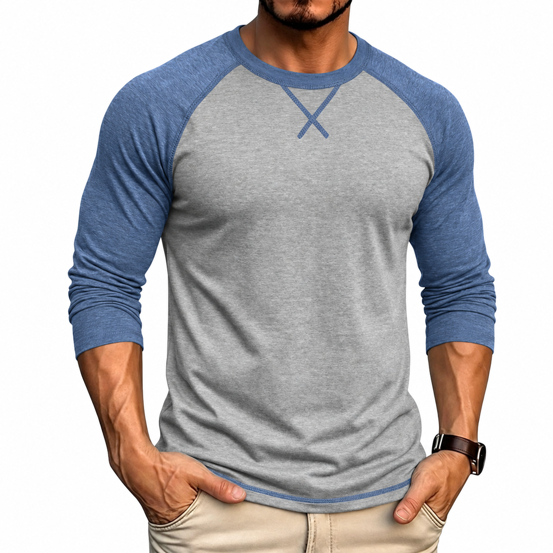 Men's Contrast Raglan Long Sleeve T-Shirt