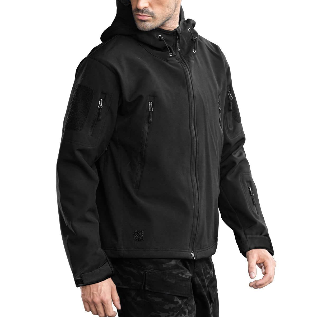 Men's Outdoor Waterproof Soft Shell Hooded Military Tactical Jacket