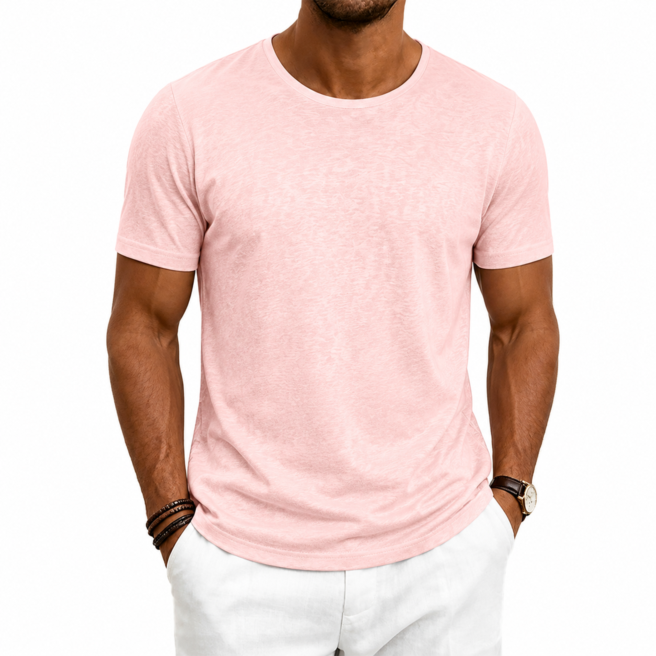 Men's Vintage Casual Crew Neck Short Sleeve T-Shirt