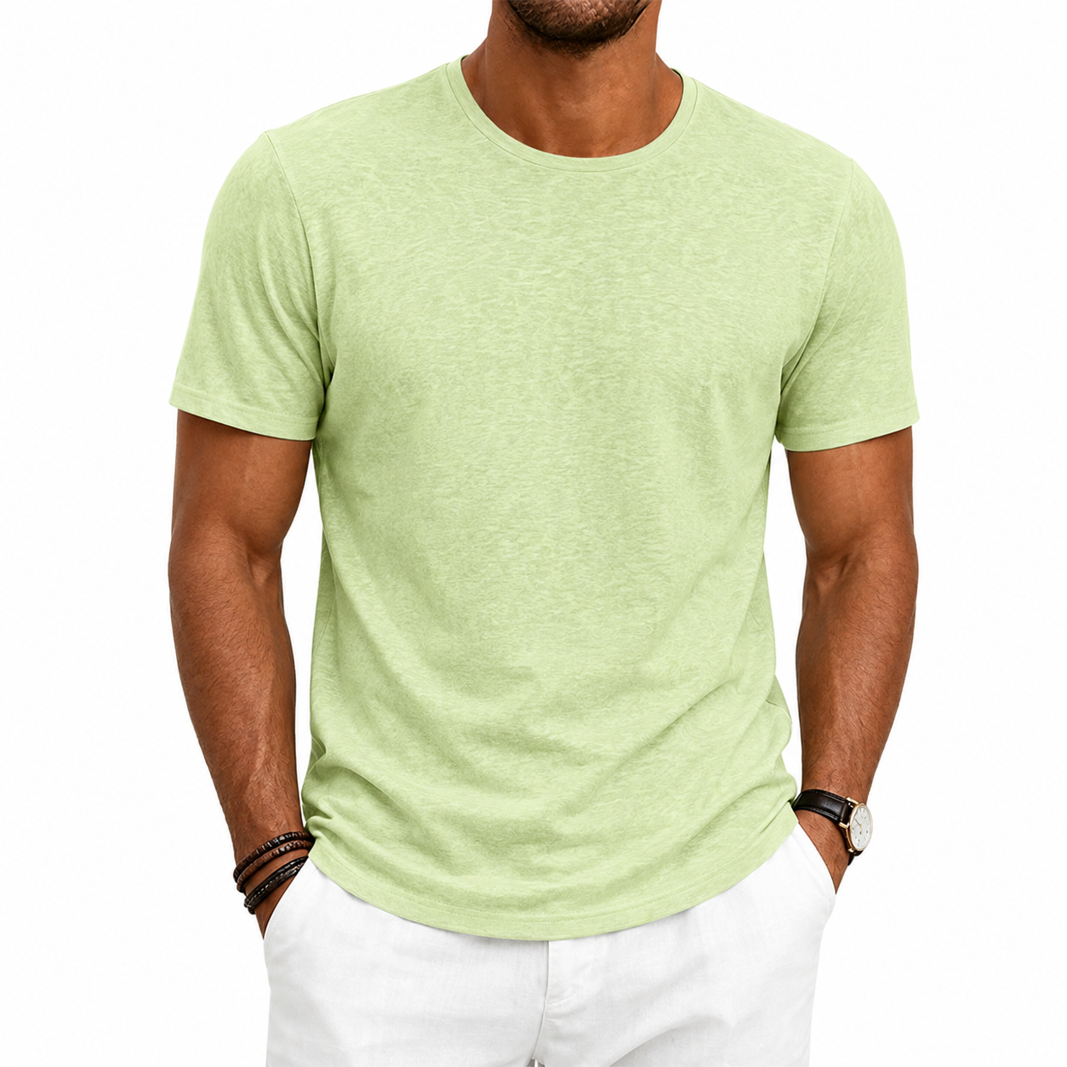 Men's Vintage Casual Crew Neck Short Sleeve T-Shirt