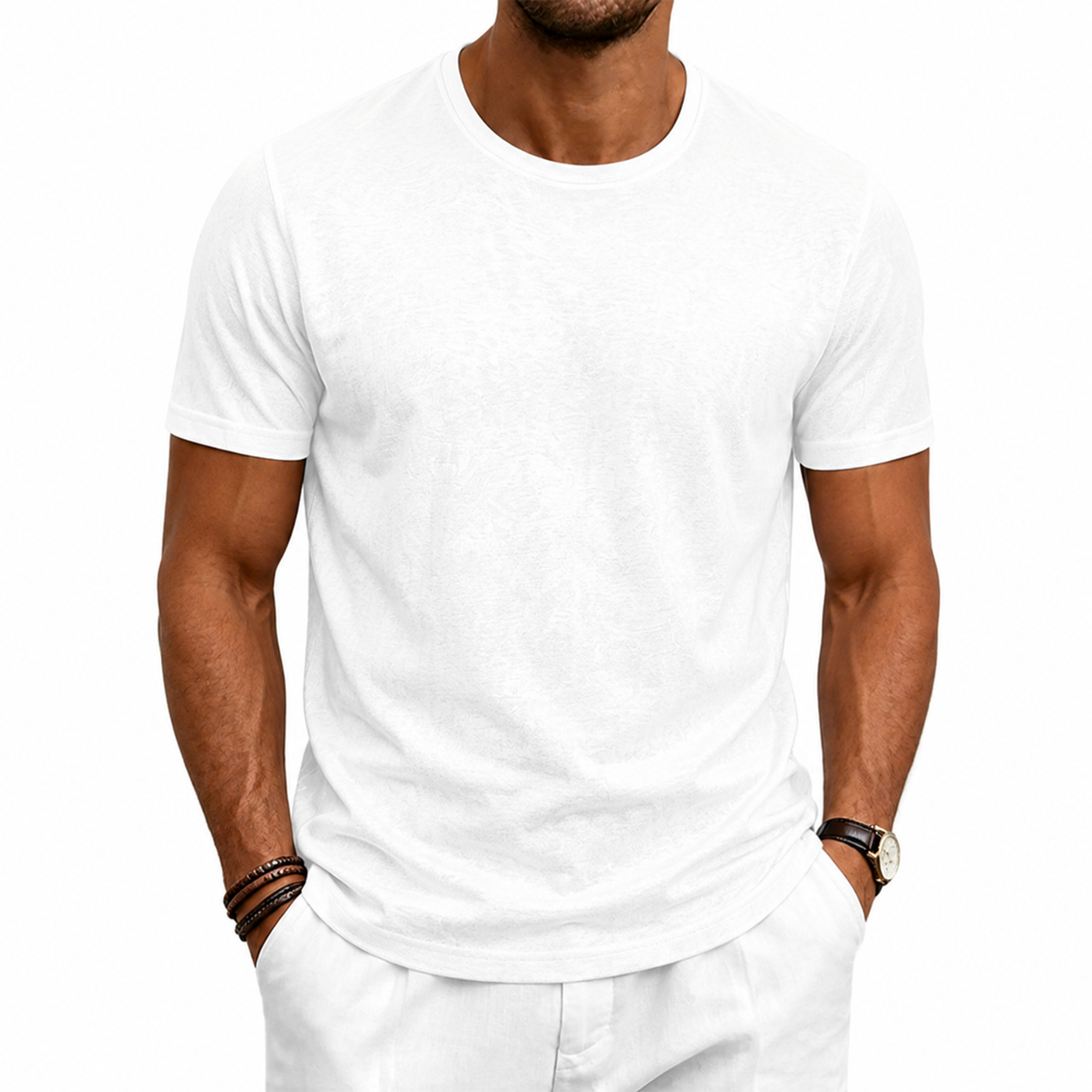Men's Vintage Casual Crew Neck Short Sleeve T-Shirt