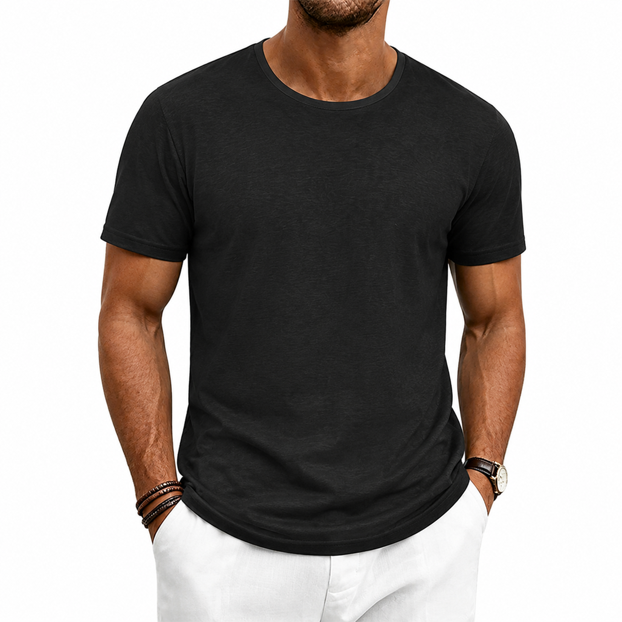 Men's Vintage Casual Crew Neck Short Sleeve T-Shirt