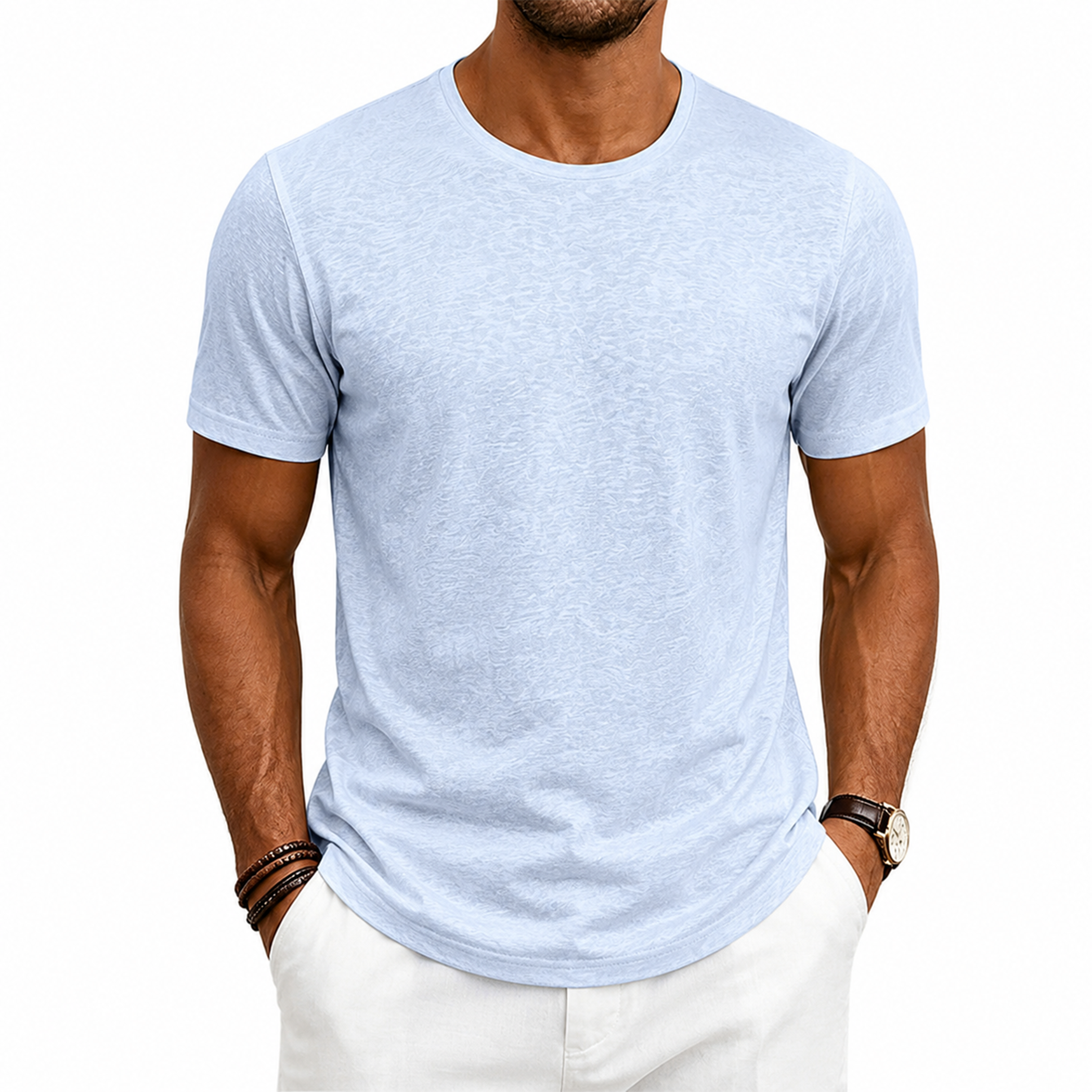 Men's Vintage Casual Crew Neck Short Sleeve T-Shirt