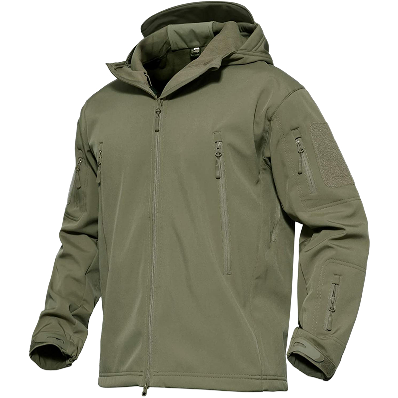 Men's Outdoor Waterproof Soft Shell Hooded Military Tactical Jacket