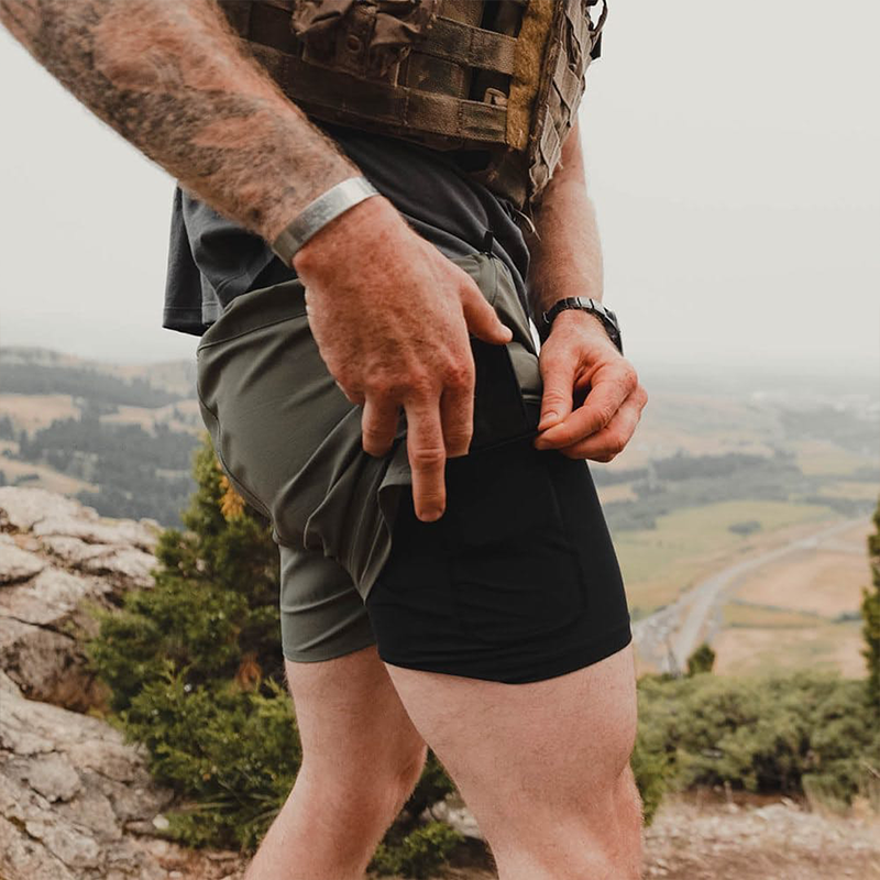 Men's 2 in 1 Quick Dry Gym Athletic Workout Shorts with Phone Pockets