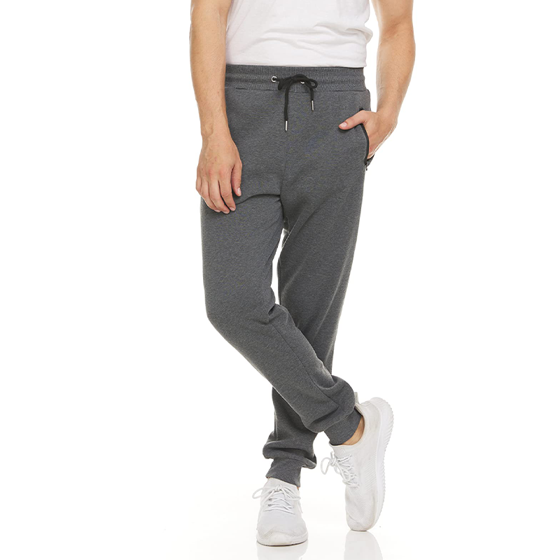 Mens Drawstring Fleece Sweatpants with Zipper Pocket