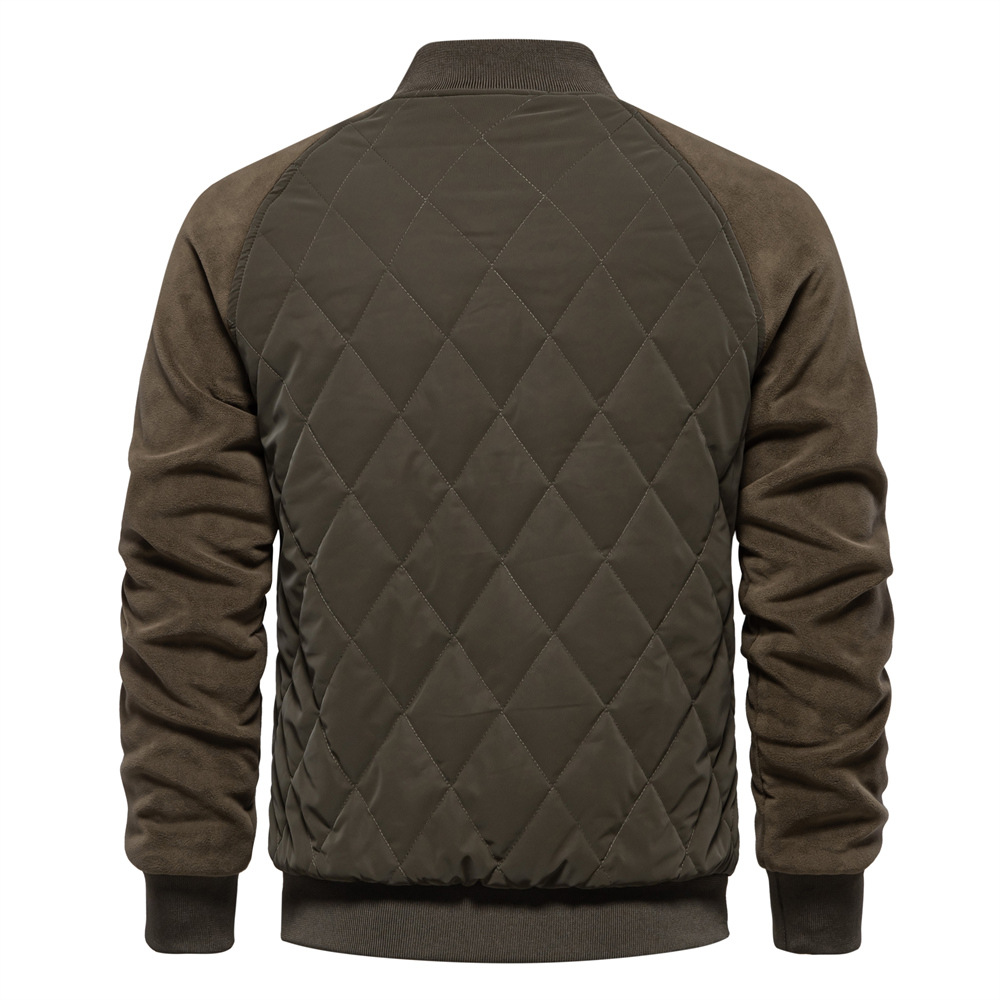 Men's Windproof Padded Stand Collar Bomber Jacket