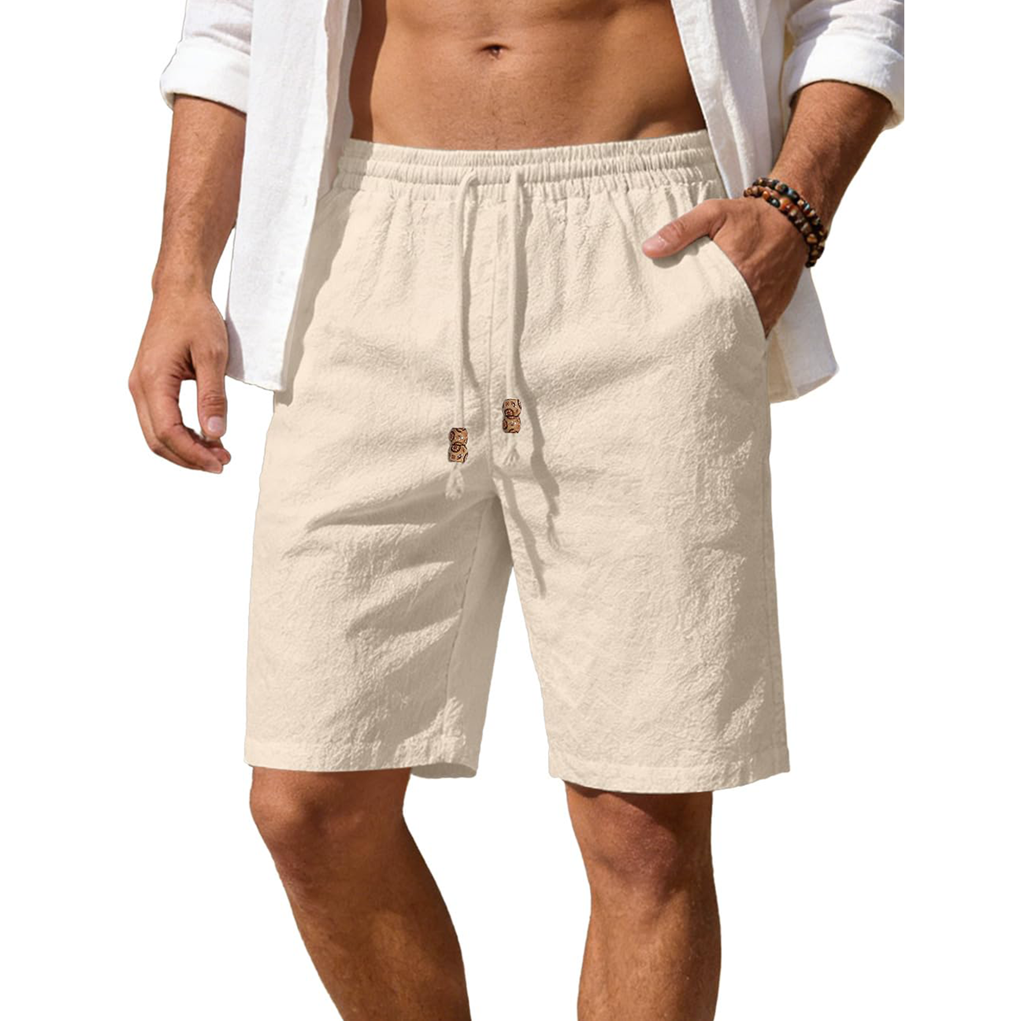 Men's Cotton Linen Casual Shorts