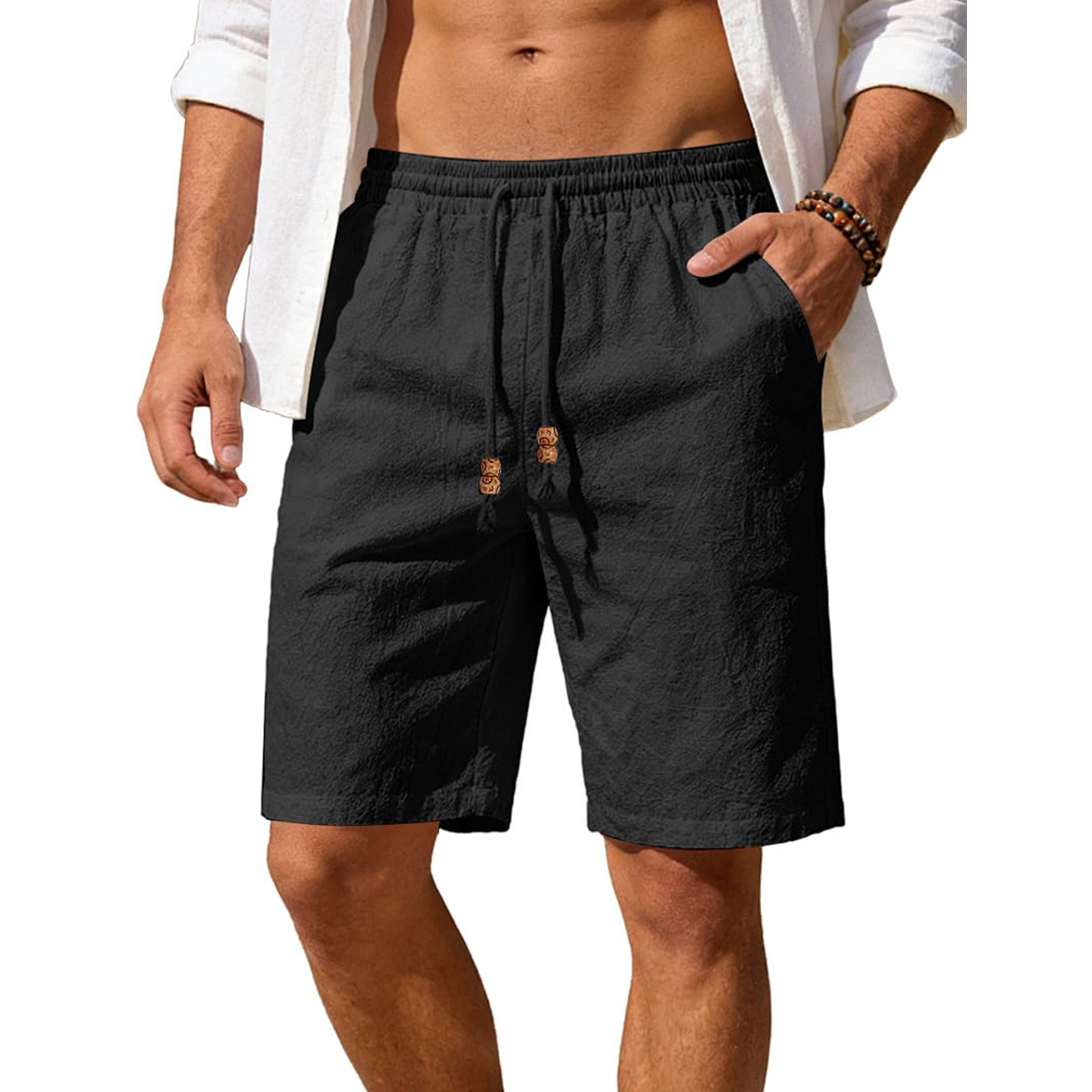 Men's Cotton Linen Casual Shorts