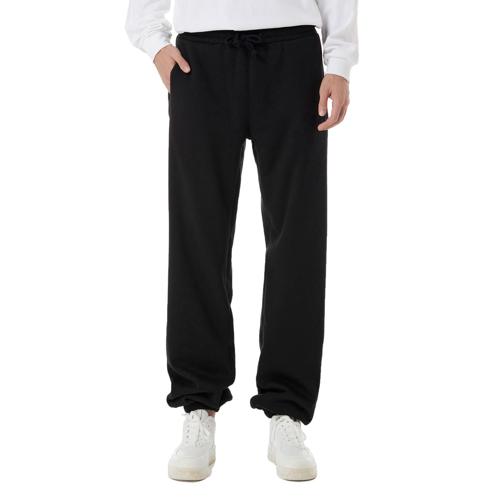 Men's Fleece Lined sweatpants with Zipper Pockets
