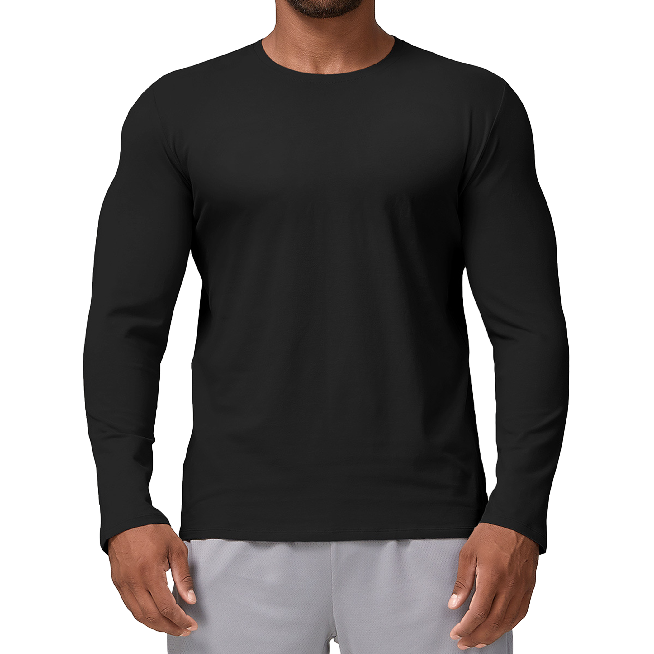 Men's Brushed Cotton Stretch Long Sleeve T-Shirt