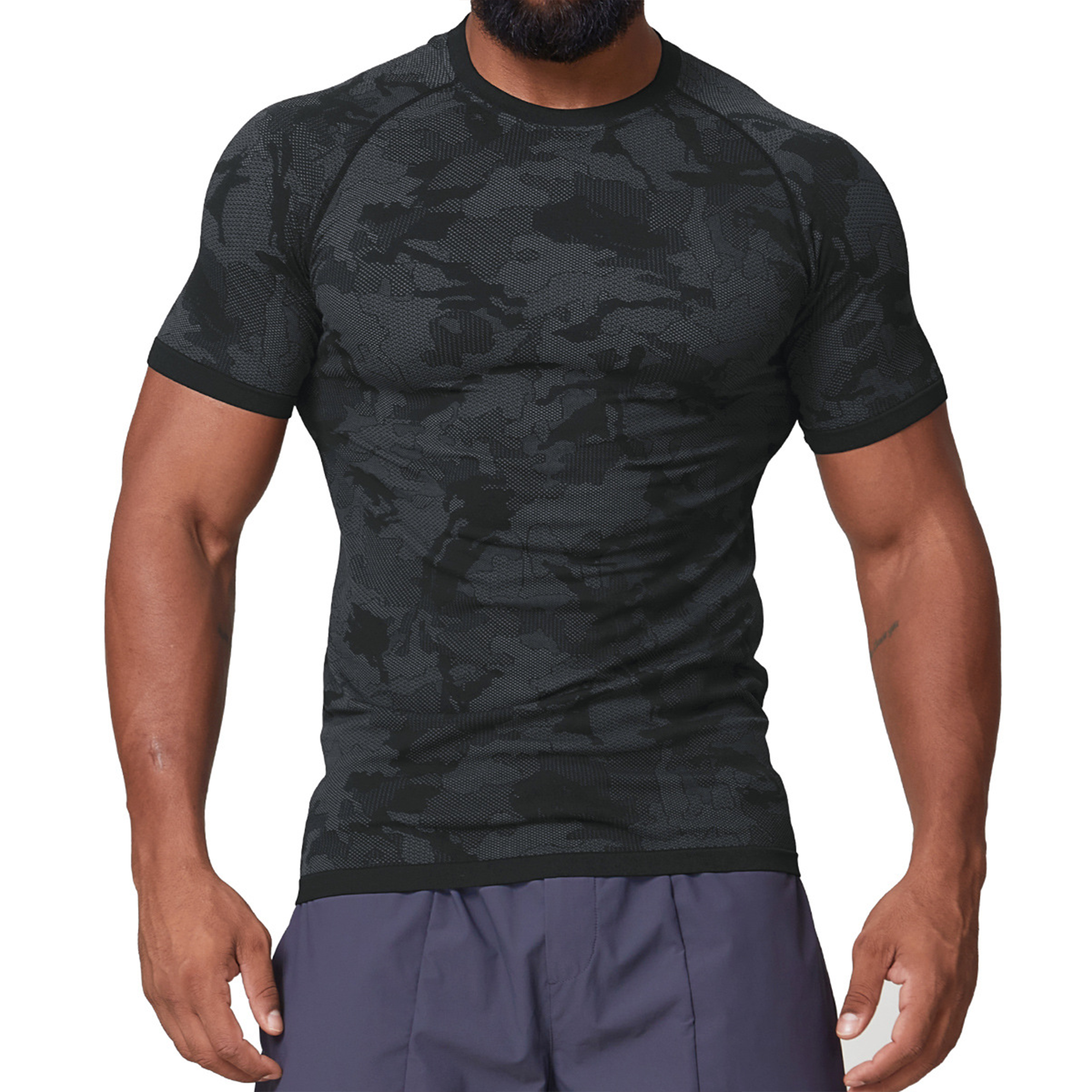 Men's Seamless Jacquard Camo Training T-Shirt