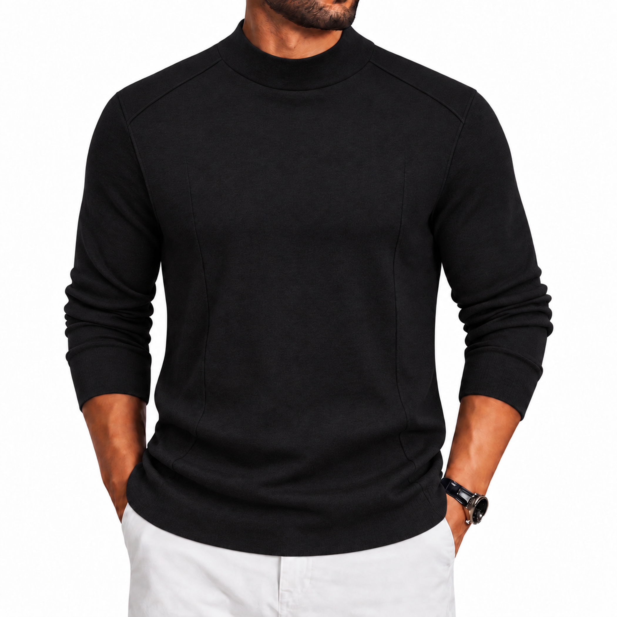 Men's Mock Neck Long Sleeve Shirt
