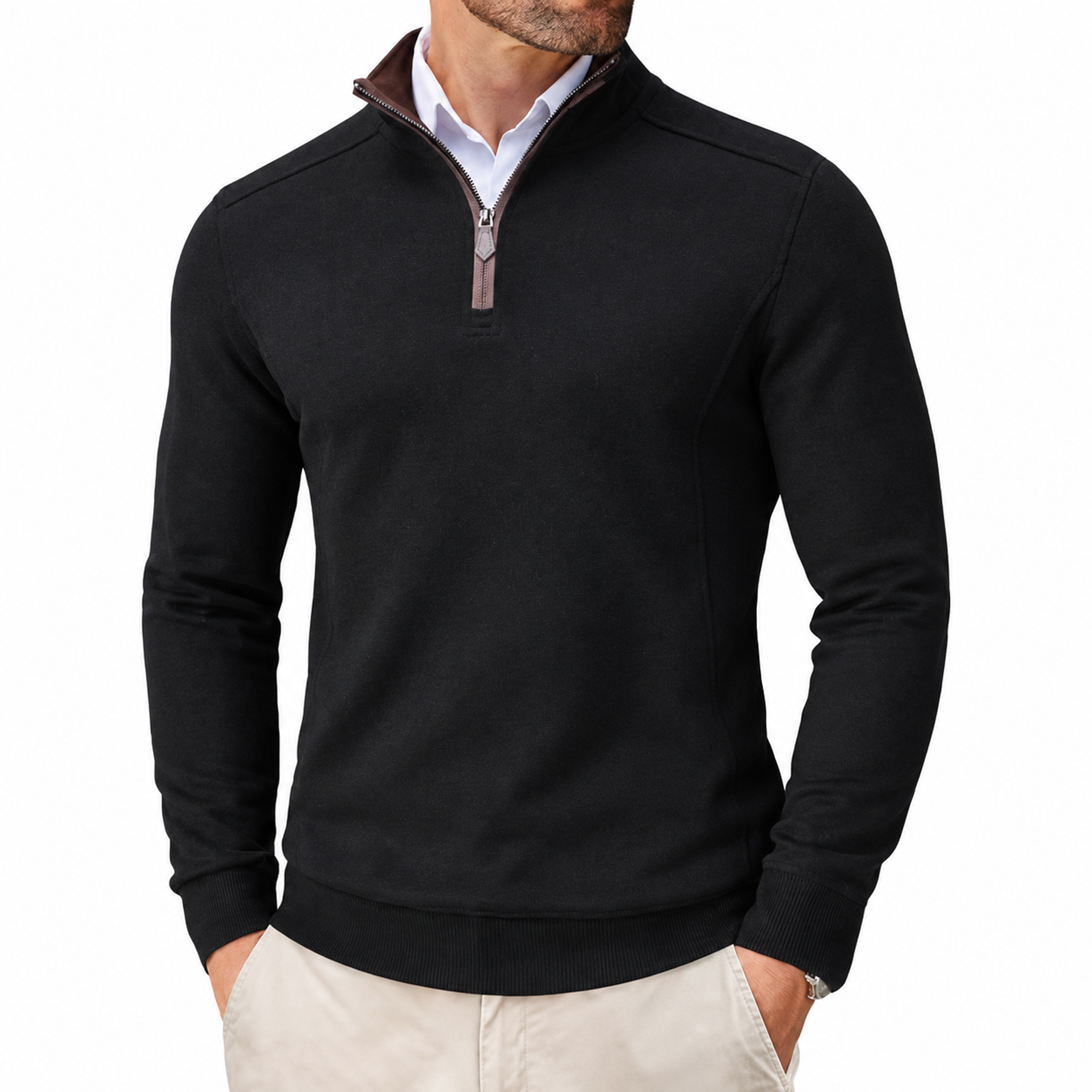 Men's Fleece Mock Neck Quarter Zip Pullover