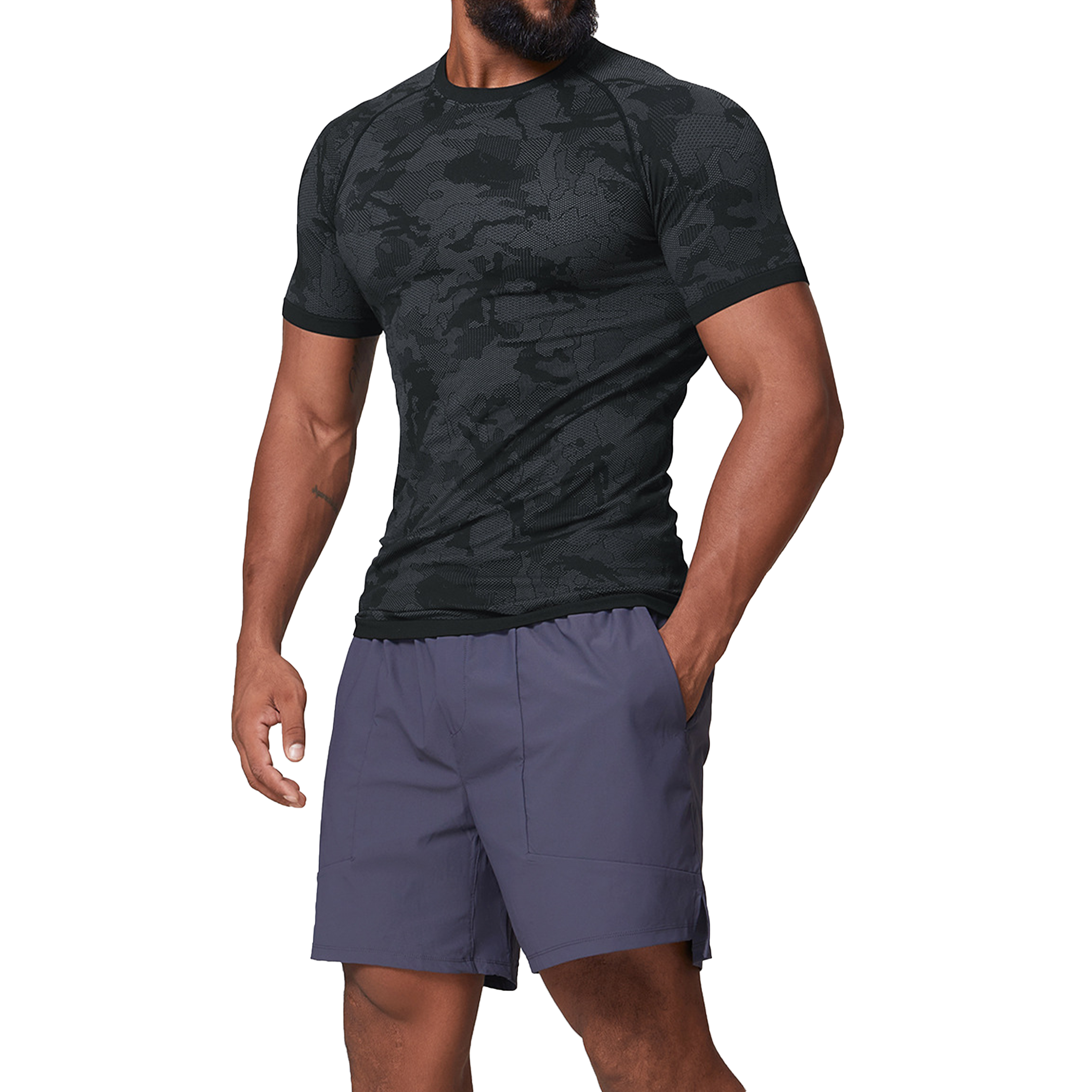 Men's Seamless Jacquard Camo Training T-Shirt