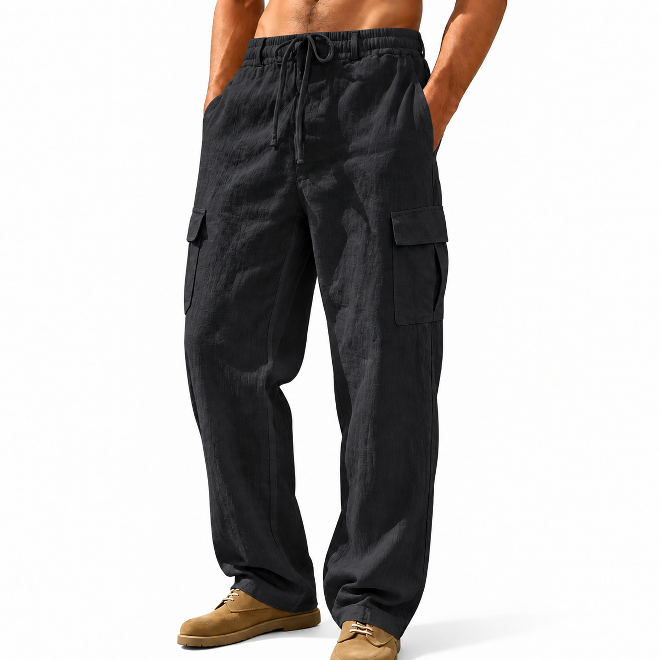 Men's Casual Linen Utility Pants