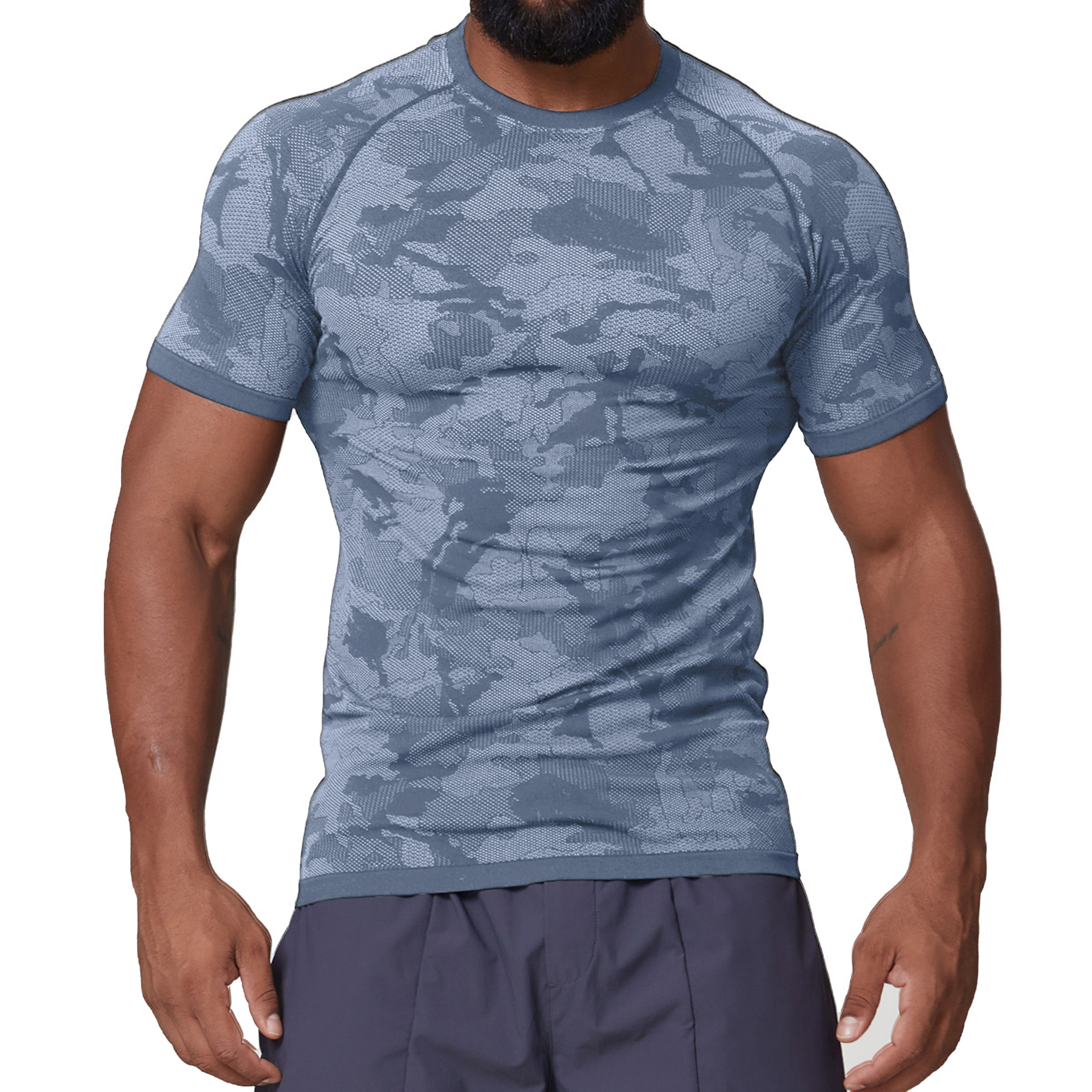 Men's Seamless Jacquard Camo Training T-Shirt