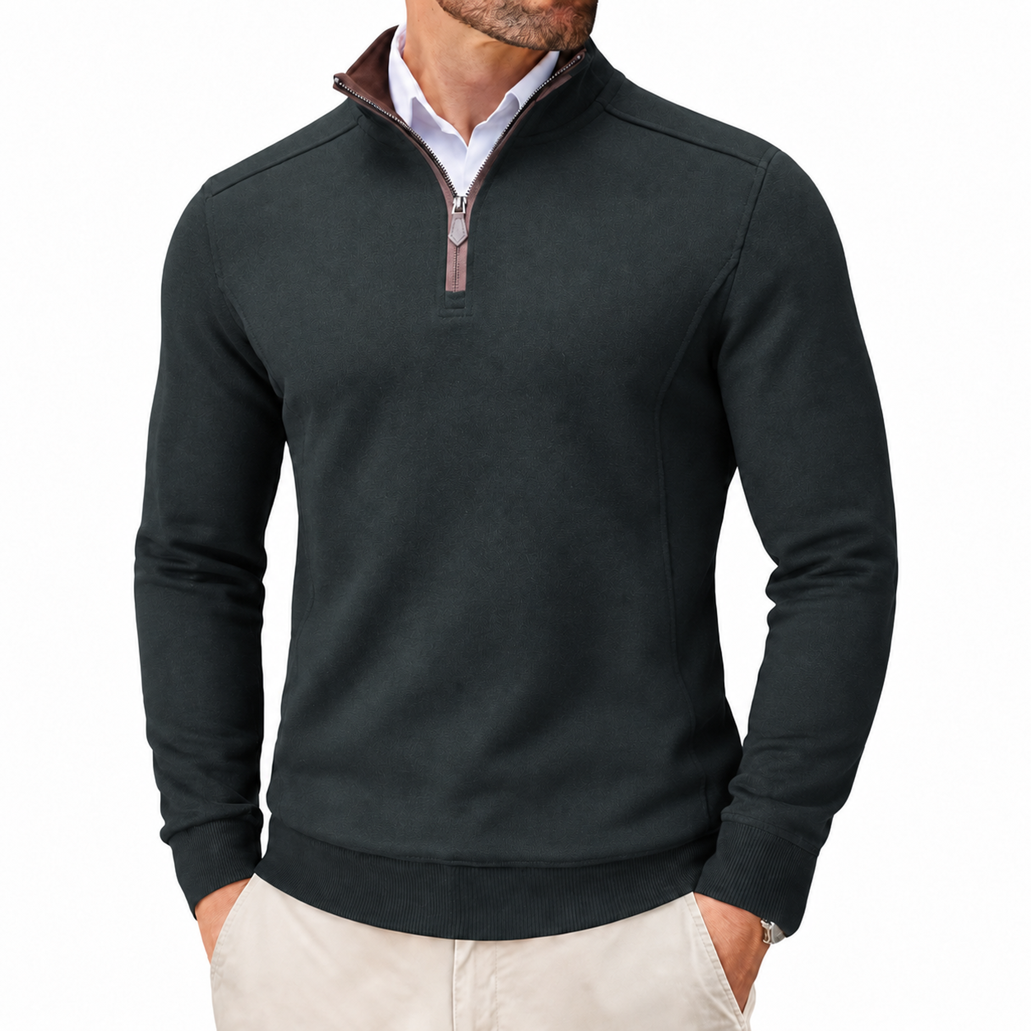 Men's Fleece Mock Neck Quarter Zip Pullover
