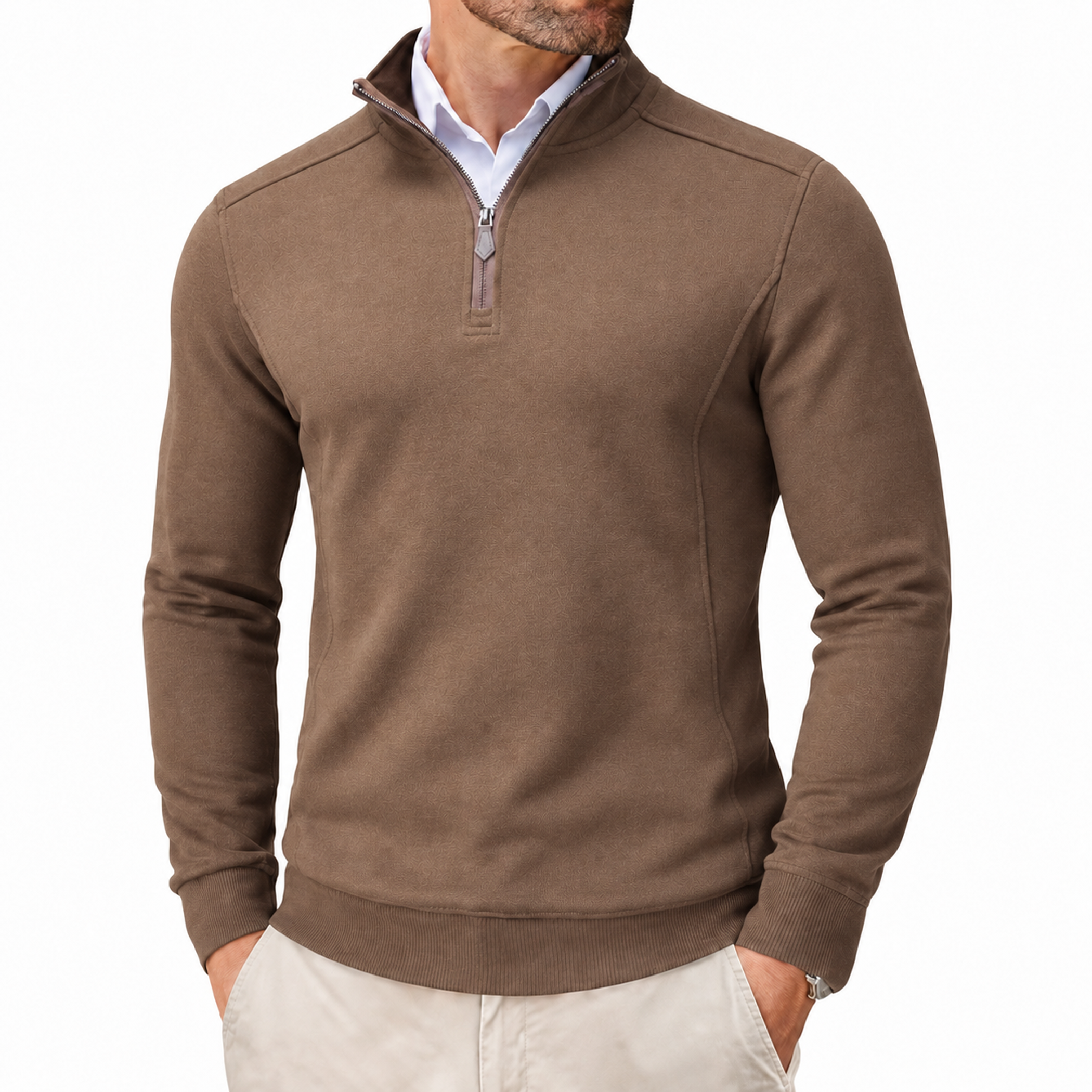 Men's Fleece Mock Neck Quarter Zip Pullover