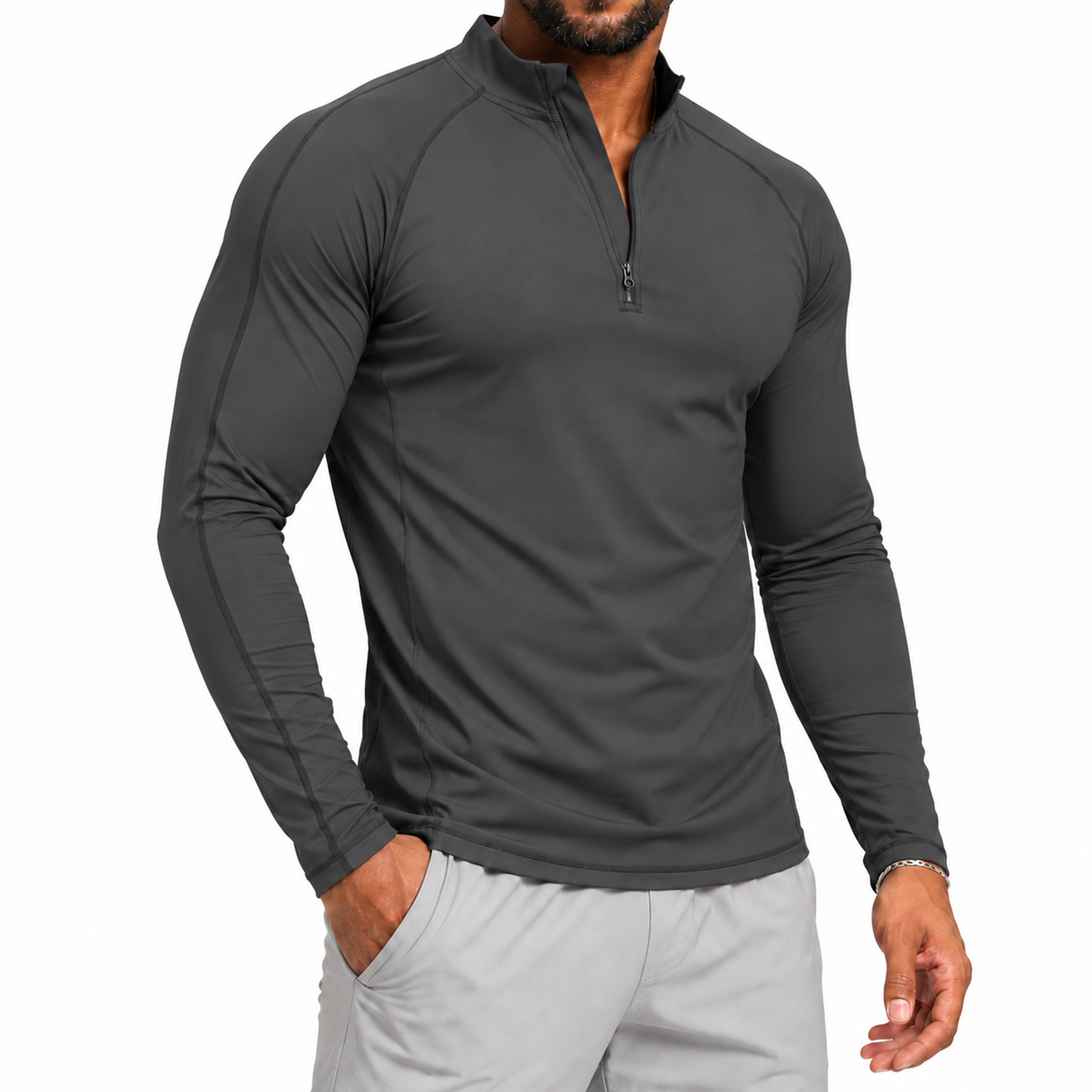 Men's 1/4 Zip Long Sleeve Quick Dry Performance Shirt
