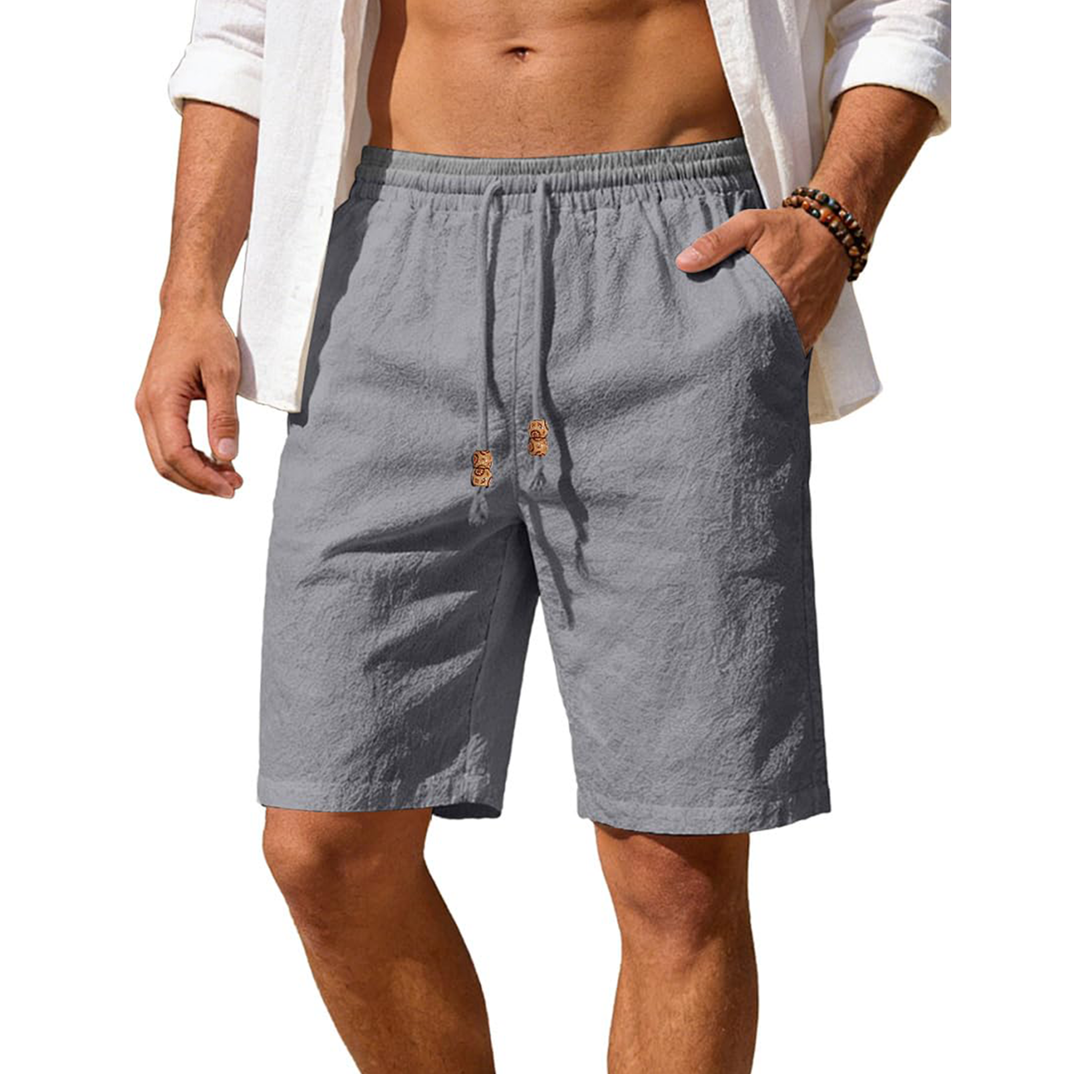 Men's Cotton Linen Casual Shorts