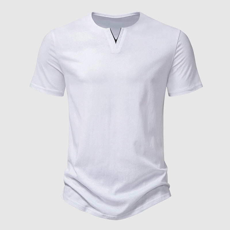 Men's Plain V Neck Short Sleeves T shirt