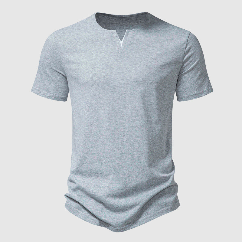 Men's Plain V Neck Short Sleeves T shirt
