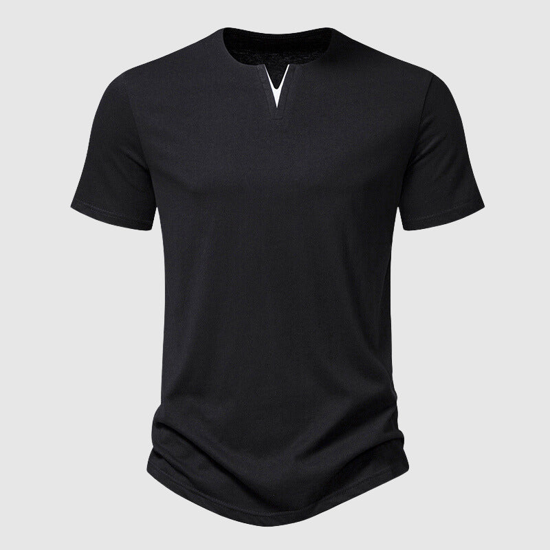 Men's Plain V Neck Short Sleeves T shirt