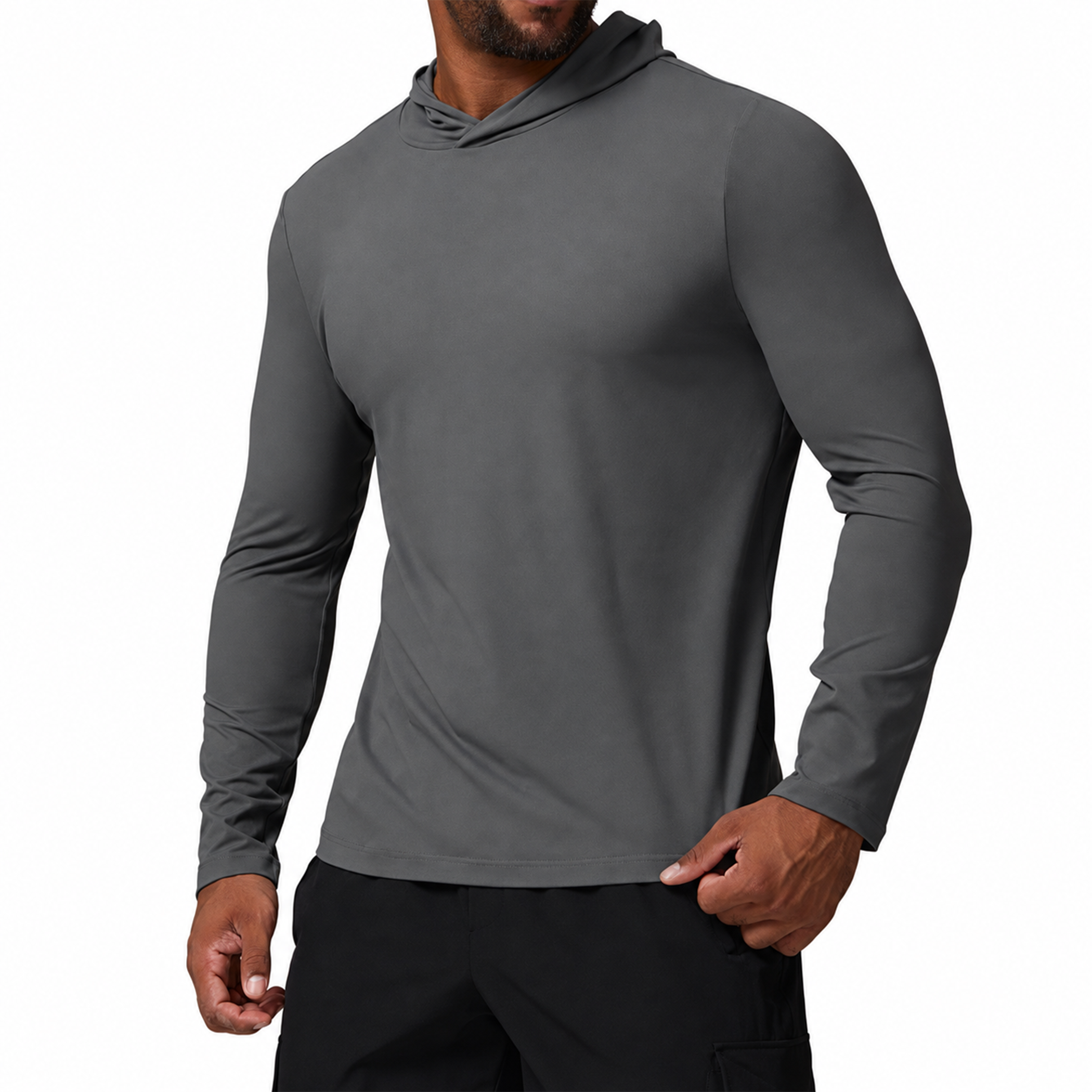 Men's Long Sleeve Quick Dry Performance Hoodie Top