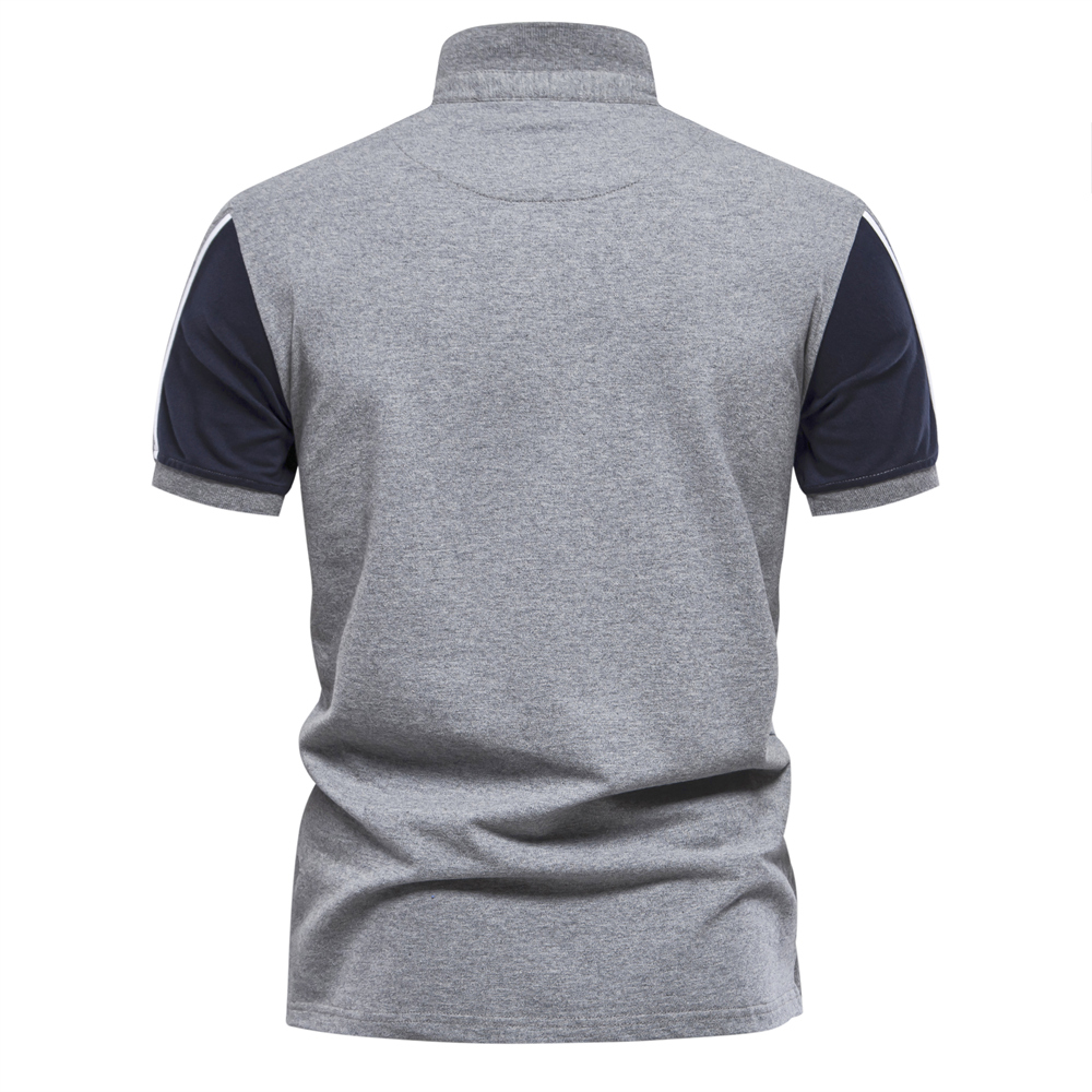 Men's Casual Color Block Short Sleeve Golf Shirt