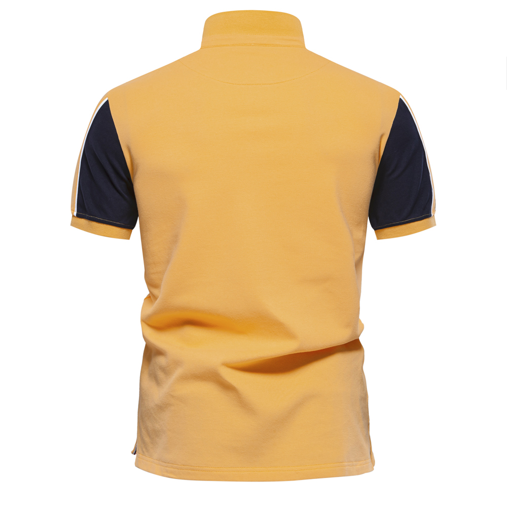 Men's Casual Color Block Short Sleeve Golf Shirt