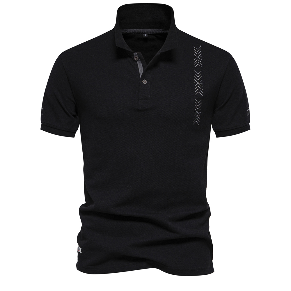 Men's Solid Casual Short Sleeve Lapel Golf Shirt