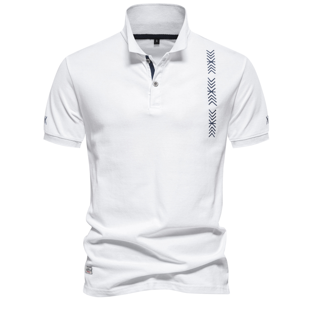 Men's Solid Casual Short Sleeve Lapel Golf Shirt