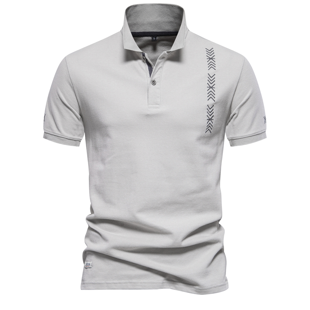 Men's Solid Casual Short Sleeve Lapel Golf Shirt