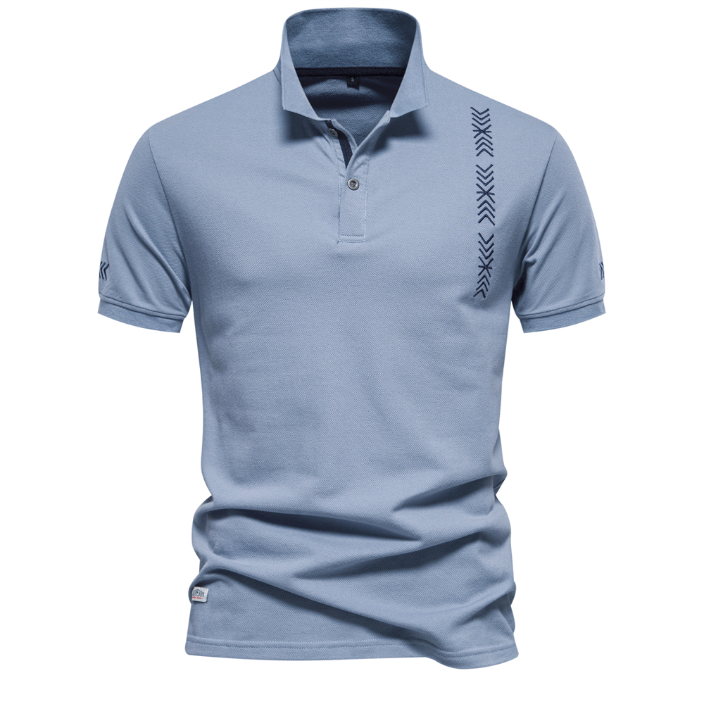 Men's Solid Casual Short Sleeve Lapel Golf Shirt