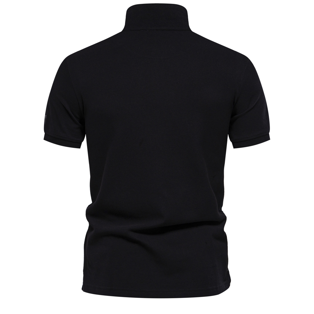 Men's Solid Casual Short Sleeve Lapel Golf Shirt