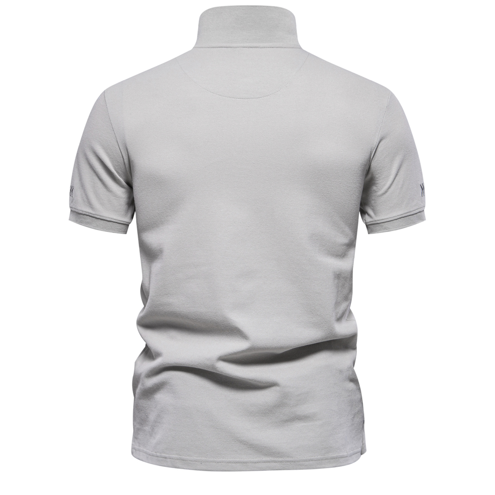 Men's Solid Casual Short Sleeve Lapel Golf Shirt