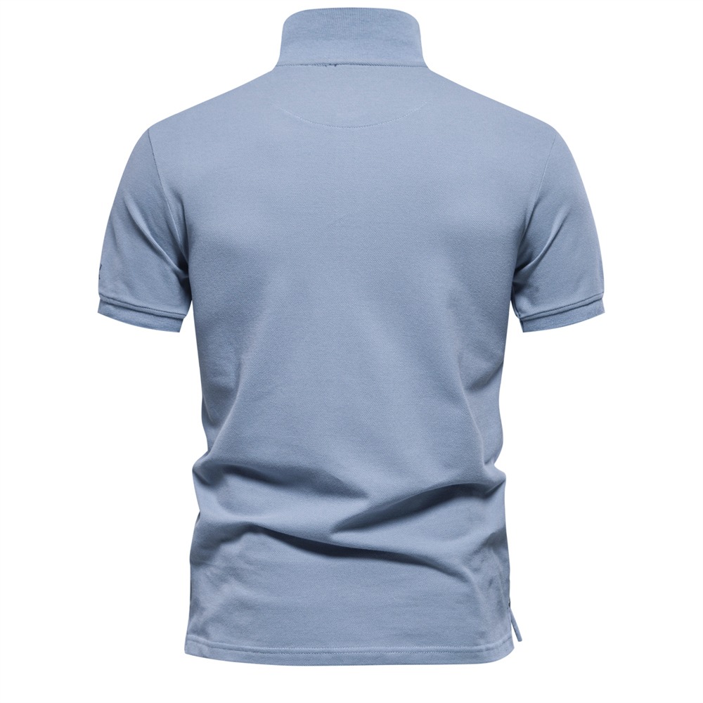 Men's Solid Casual Short Sleeve Lapel Golf Shirt